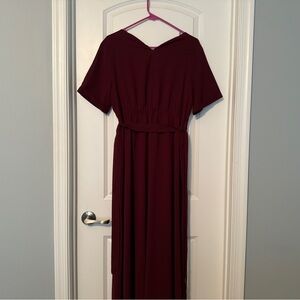 Roolee burgundy maxi dress. size large, worn once for family photos.